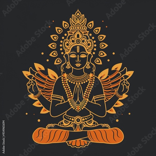 thaipusam gift card, graphic design, simple, icon ,generstive ai photo