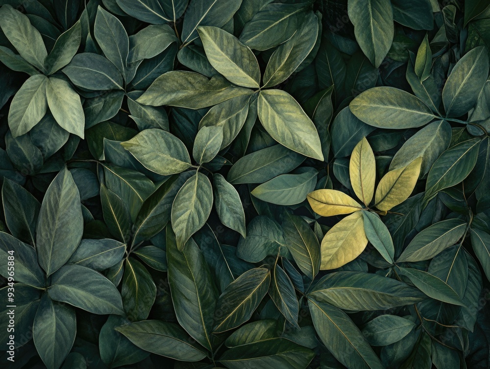 Yellow Leaf on Green Leaves Yellow Leaf on Green Leaves