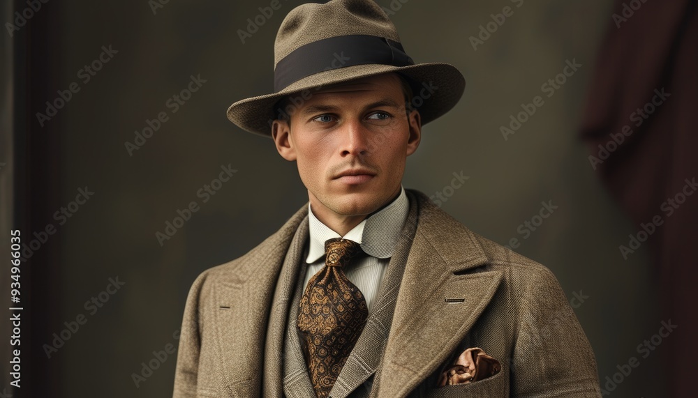 Close up portrait of a man wearing 80s style clothes Close up portrait of a man wearing 80s style clothes