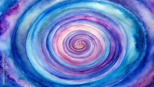 Watercolor spiral pattern in shades of purple and blue, watercolor, spiral, pattern, abstract, background, texture, vibrant