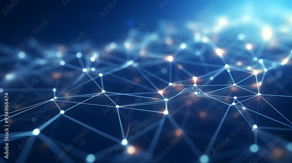 Fototapeta premium Abstract Digital Connections Illustrating Data and Blockchain Technology Integration