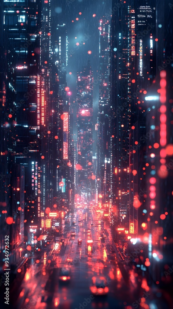 Obraz premium Dynamic 6G Technology Enabling Seamless Multi Device Connectivity and Vibrant Futuristic Visuals