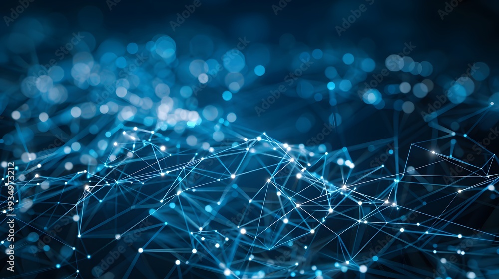 Obraz premium Abstract Digital Connections Illustrating Data and Blockchain Technology Integration