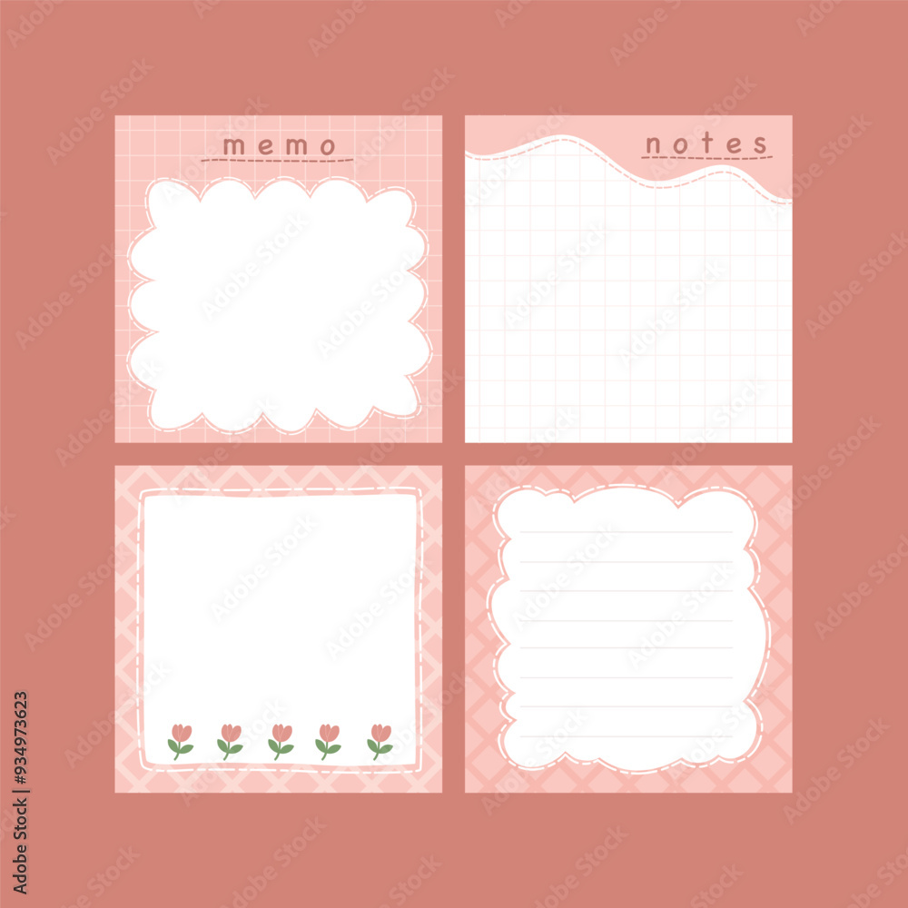 Fototapeta premium Scrapbook notes & card flat design