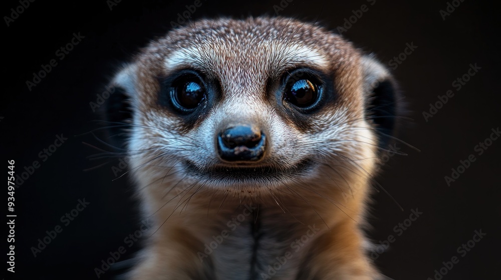Fototapeta premium Close-up Portrait of a Curious Meerkat