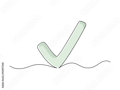Continuous one line drawing checklist icon isolated vector illustration.