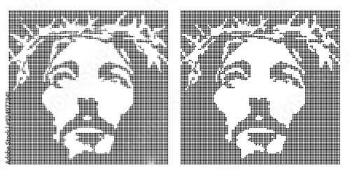 Jesus Face Portrait  Dot Vectors, Graphics, Posters