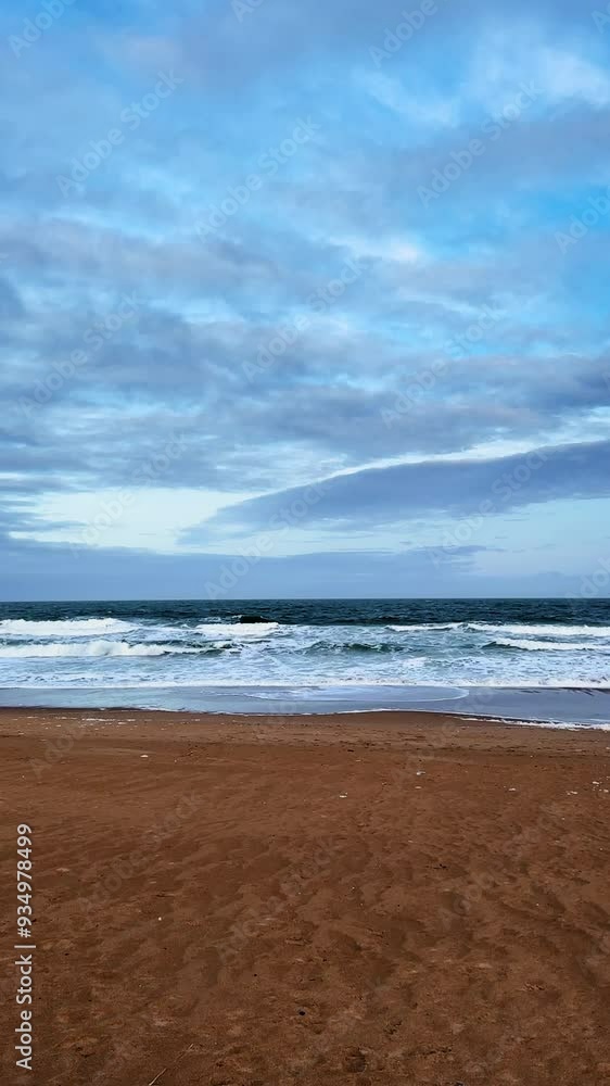 raging atlantic ocean during storm and view from Uruguay beach in winter raging atlantic ocean during storm and view from Uruguay beach in winter