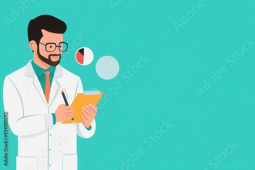 Wallpaper Mural Data scientist using tools to create financial forecasts, flat design illustration Torontodigital.ca