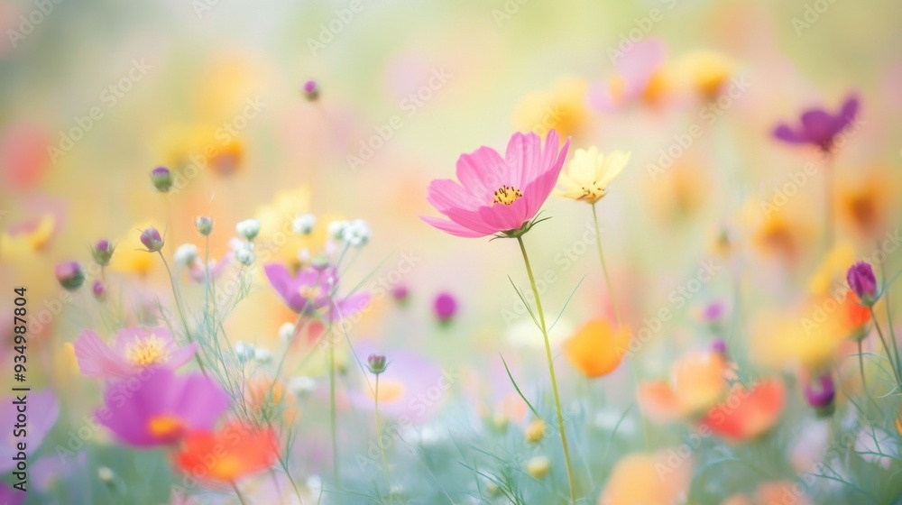 Close-up of a field of colorful flowers, emphasizing the delicate textures and vibrant colors of each bloom Close-up of a field of colorful flowers, emphasizing the delicate textures and vibrant colors of each bloom
