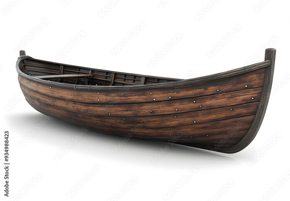 Wooden Rowboat Isolated on White. Wooden Rowboat Isolated on White.