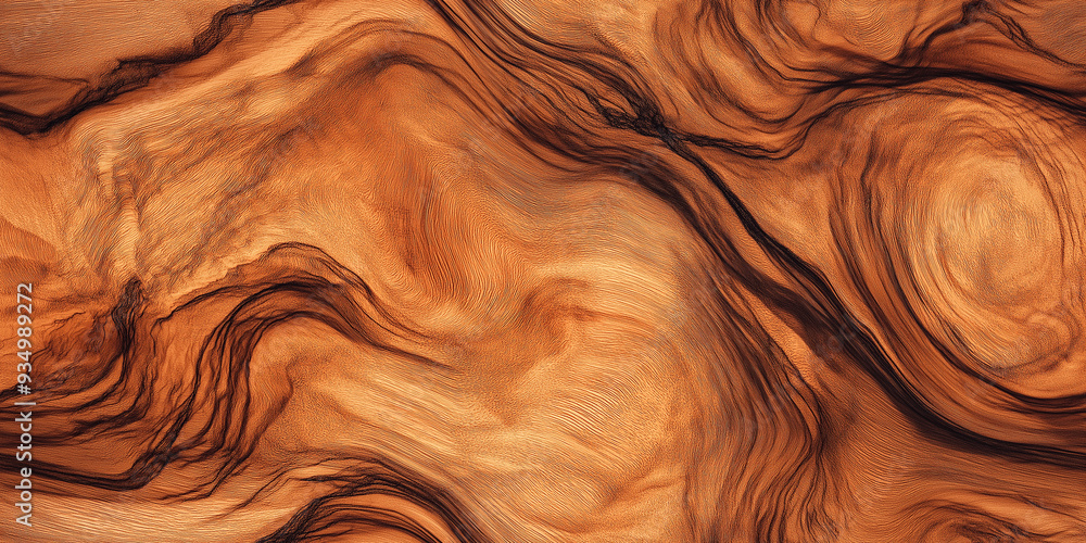 A seamless pattern resembling a wood grain texture with flowing lines in brown and black tones. The organic and natural design creates a warm and rustic feel, ideal for nature-inspired themes. A seamless pattern resembling a wood grain texture with flowing lines in brown and black tones. The organic and natural design creates a warm and rustic feel, ideal for nature-inspired themes.