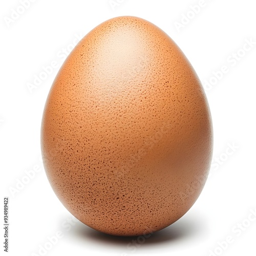 Single Brown Egg Isolated on White Background.