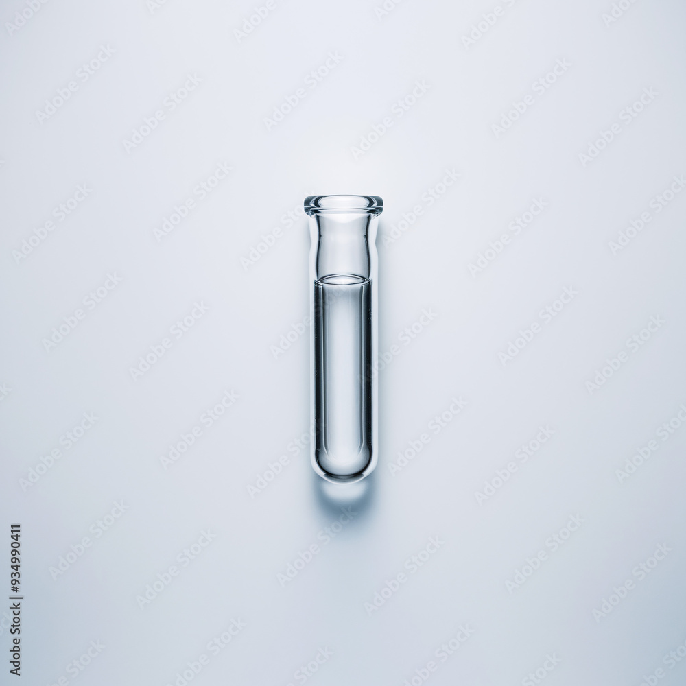 Test tube against white background Test tube against white background
