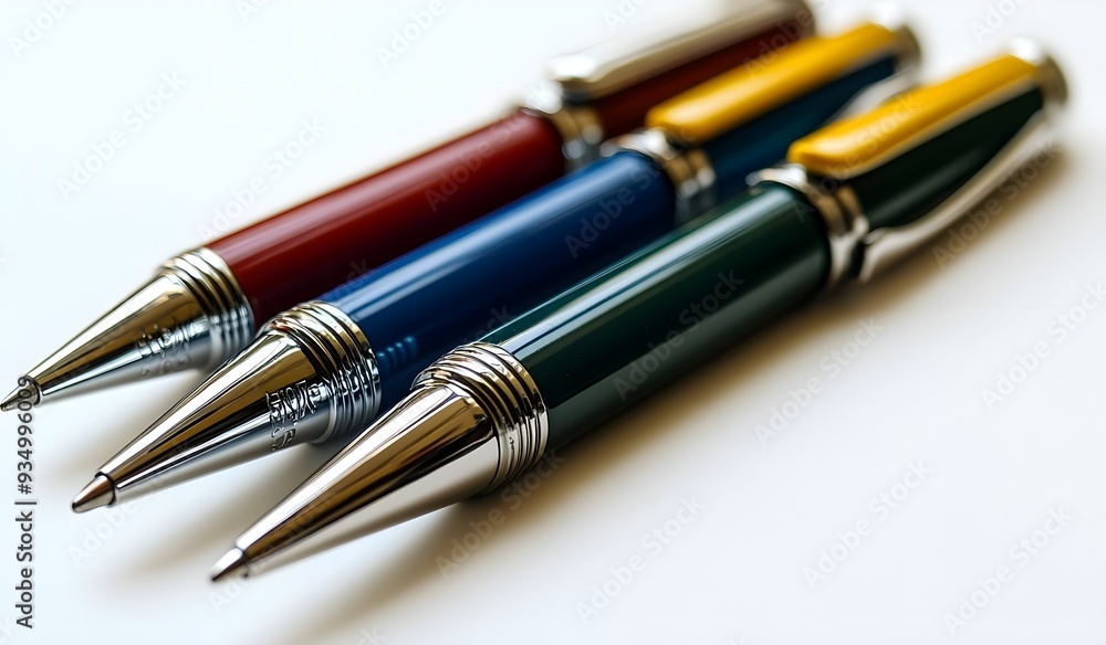Colorful Pens on White Background. Colorful Pens on White Background.