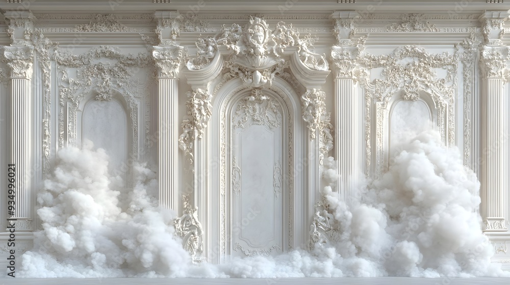 Naklejka premium White Smoke in a Classical Interior.
