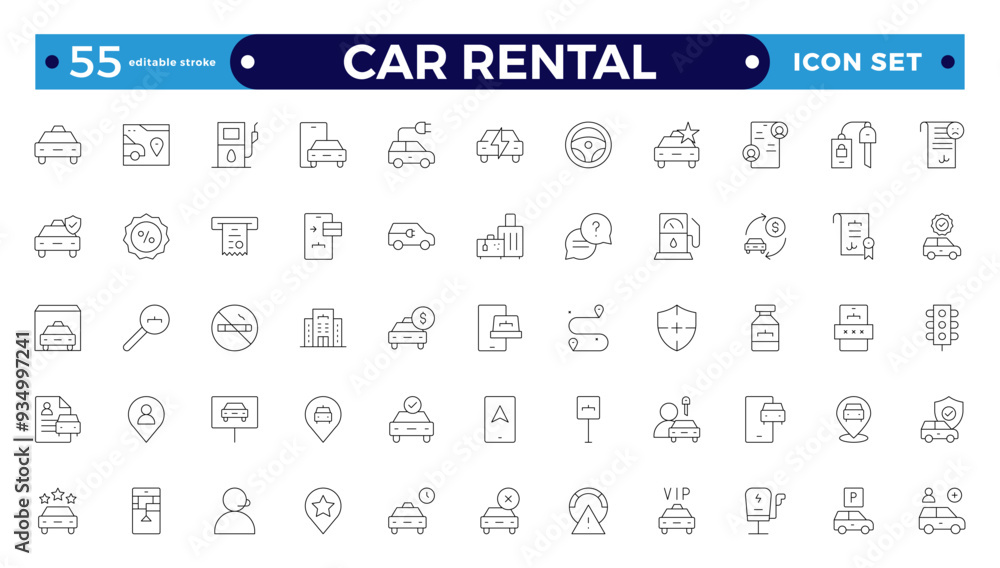 Car and rent simple minimal thin line icons. Related car rental, repair, transport, and travel. Car dealer, vehicle, and automobile industry-related outline icons set. Editable stroke outline icon. Car and rent simple minimal thin line icons. Related car rental, repair, transport, and travel. Car dealer, vehicle, and automobile industry-related outline icons set. Editable stroke outline icon.