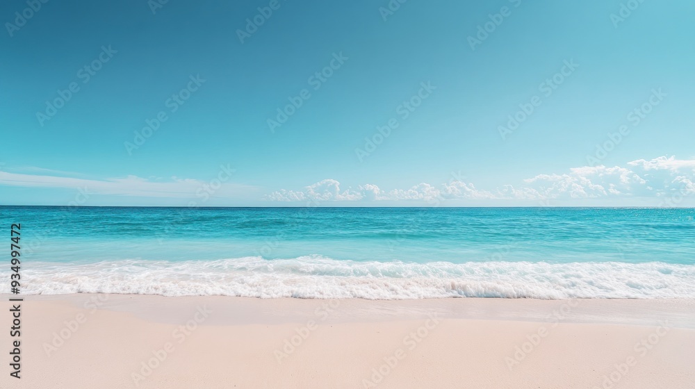 Fototapeta premium Tranquil Beachscape: Serene Azure Waters