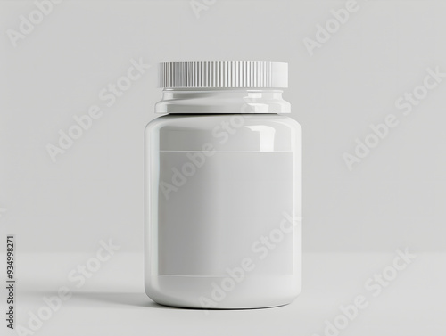 Blank pills bottle mockup on isolated background