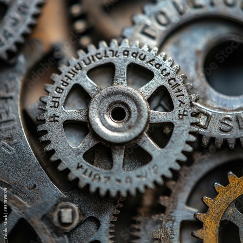 Economic Regulation and Policy Mechanisms Concept Illustration with Interconnected Gears in Macro View