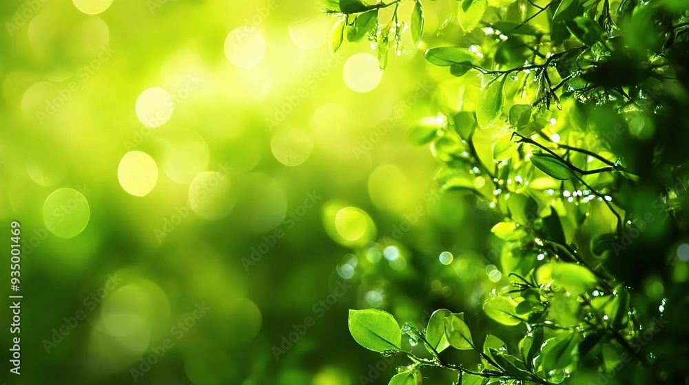 Green Oasis: Lush green leaves bathed in sunlight create a serene and tranquil background Green Oasis: Lush green leaves bathed in sunlight create a serene and tranquil background
