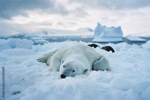 Polar Wonders: Photograph of a polar bear in Arctic and Antarctic settings showcase the stark beauty and survival instincts in these icy realms