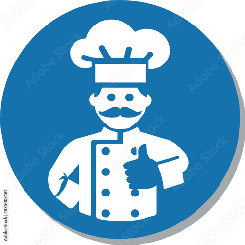 Chef with Mustache and Hat Icon