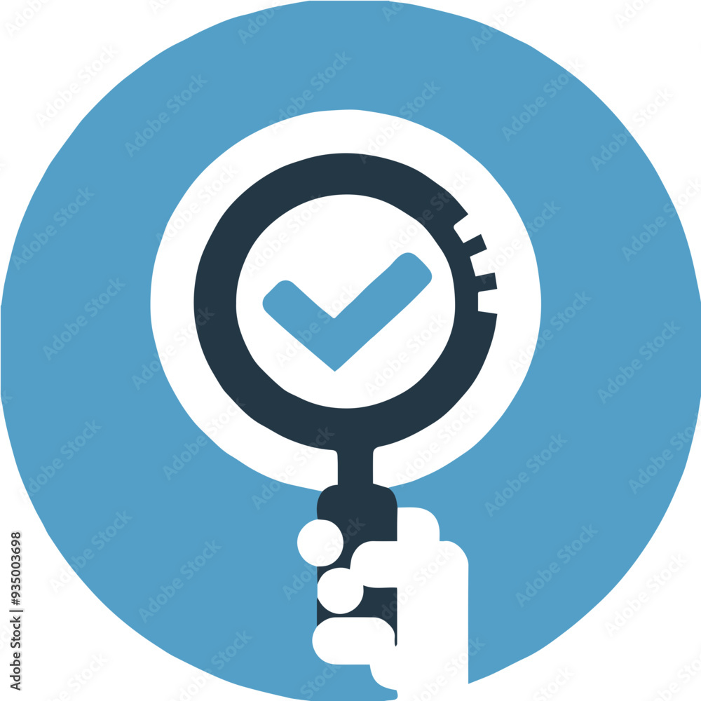 Checklist and Magnifying Glass Icon Illustration