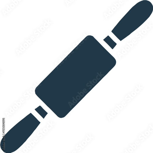 Rolling pin icon on blue background