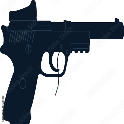 Pistol Icon Depicting Weapon and Firearm Representation