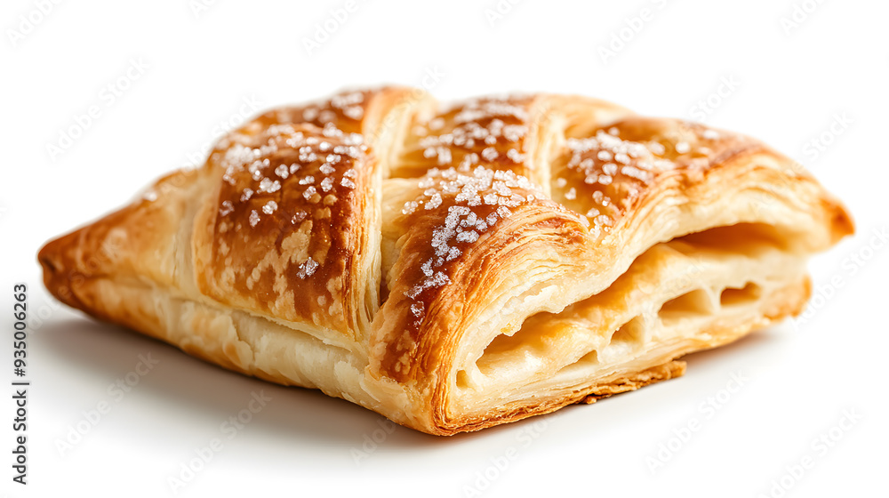 Turnover pastry close-up of golden-brown crust with sugar glazing Turnover pastry close-up of golden-brown crust with sugar glazing