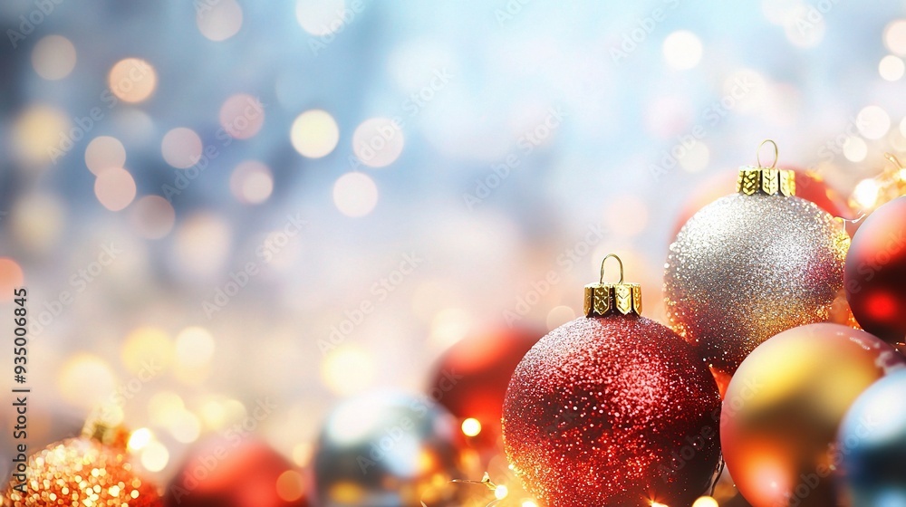 Christmas Sparkle: Glittering ornaments adorn a festive scene, capturing the magic of the holidays. Christmas Sparkle: Glittering ornaments adorn a festive scene, capturing the magic of the holidays.