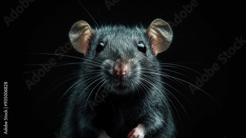 Close Up Portrait of a Black Rat