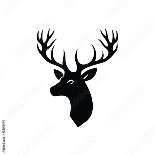a dear head silhouette vector illustration