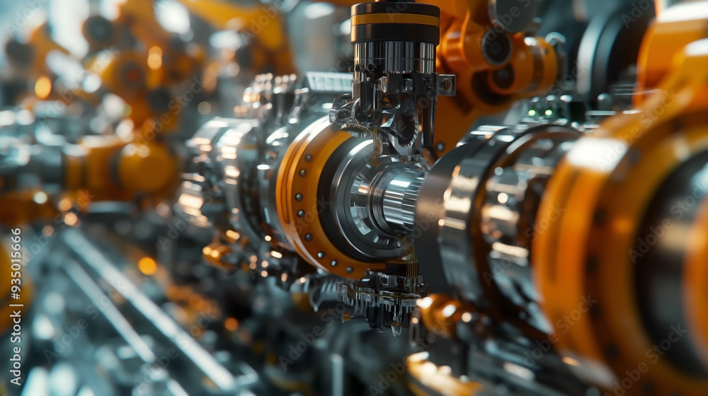 Fototapeta premium the intricate details of the robotic arms and machinery, showcasing their precision and efficiency. 
