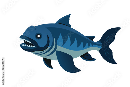 Dunkleosteus Under water animal flat vector illustration on white background.