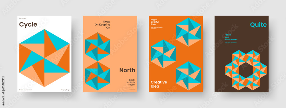 Fototapeta premium Isolated Poster Design. Geometric Business Presentation Layout. Modern Banner Template. Background. Brochure. Report. Flyer. Book Cover. Journal. Handbill. Advertising. Brand Identity. Magazine