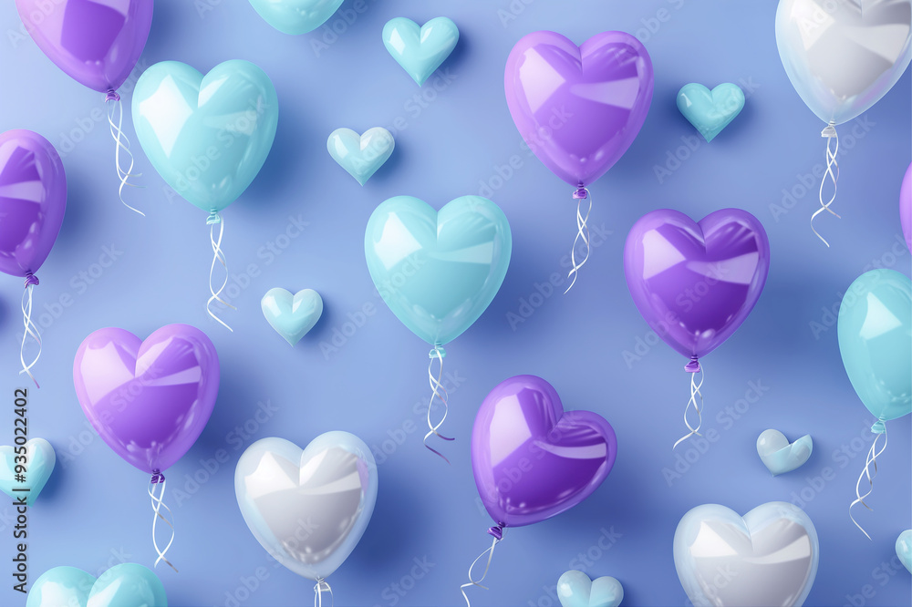 Awesome colorful love balloons background image