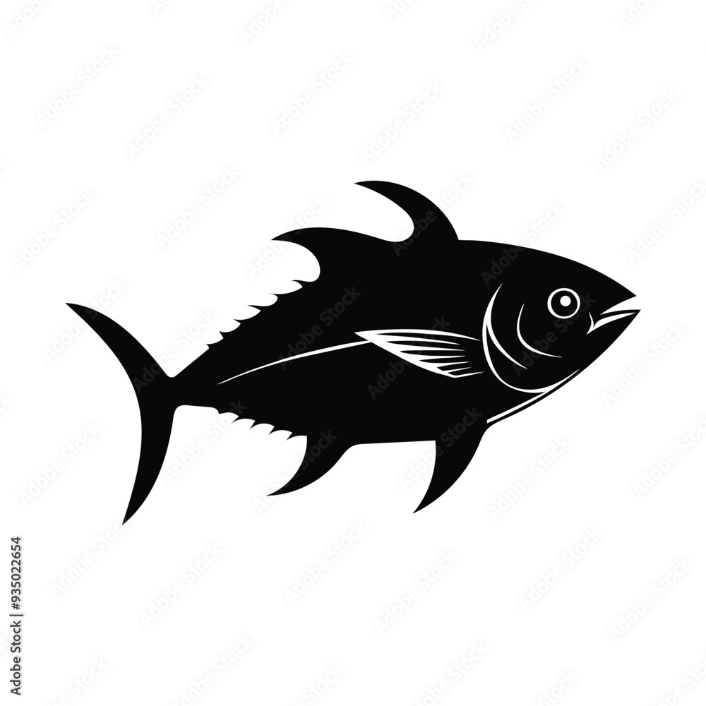 Obraz premium Tuna Fish, animal, illustration, underwater, ocean, sea, dolphin, wildlife, aquatic, fish, mammal, nature, marine, vector, isolated, art, design, life, blue, water, white, cartoon, cute, drawing, hap 