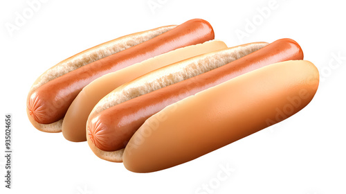 Hot dogs isolated on a transparent background