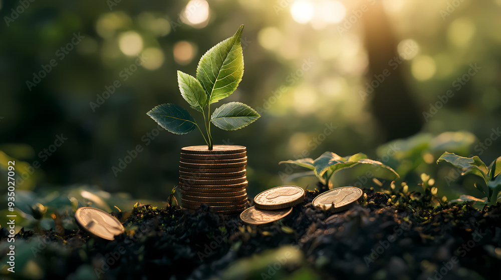 Gold coins, financial planning theme Gold coins, financial planning theme