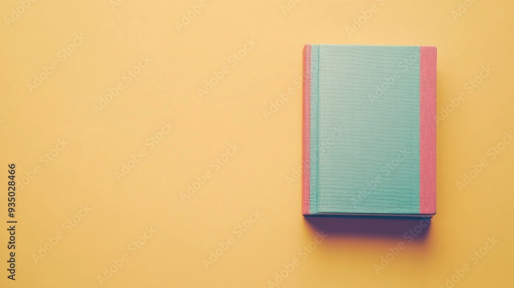 Blue Notebook on Yellow Background Blue Notebook on Yellow Background