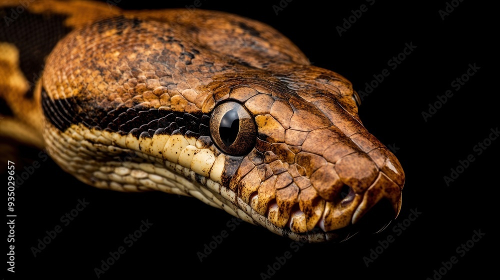 Close-up Portrait of a Snake's Head Close-up Portrait of a Snake's Head