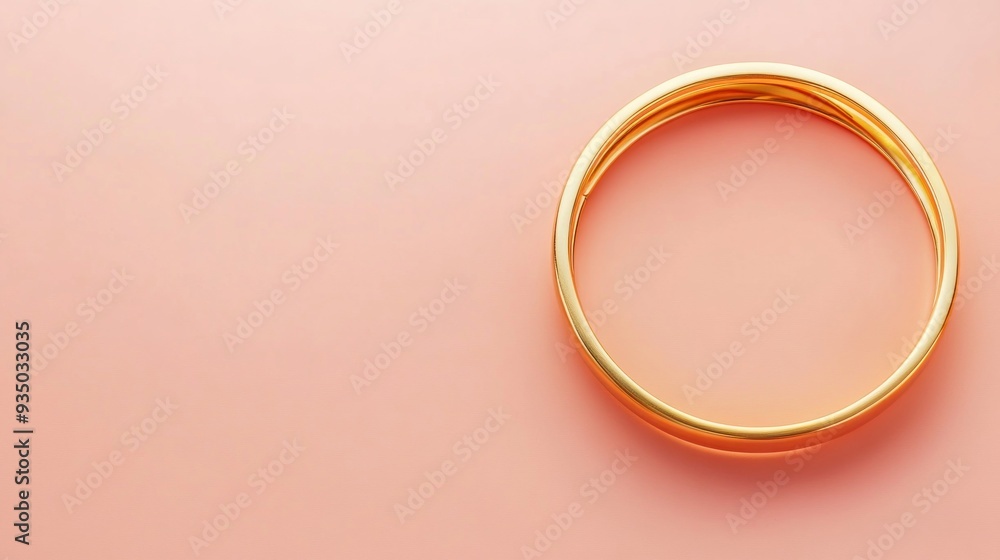 Golden Ring on Pink Background Golden Ring on Pink Background