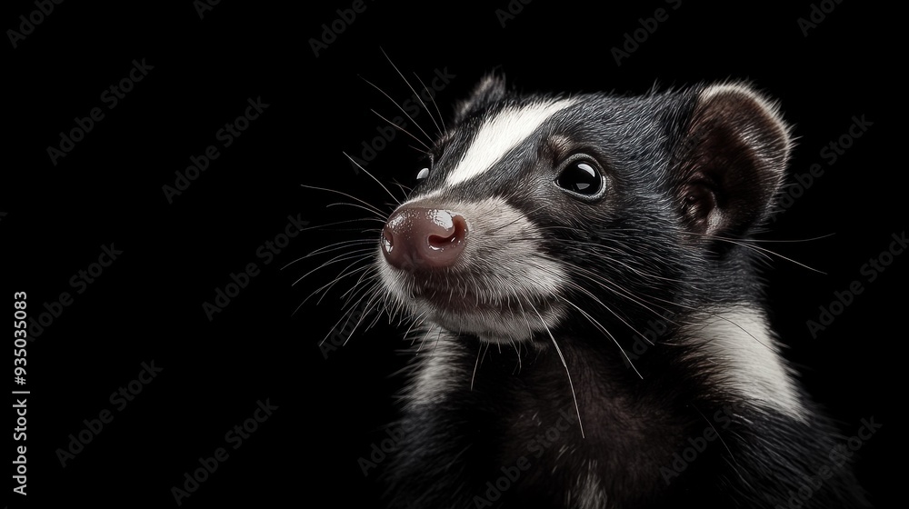 Close-up Portrait of a Curious Skunk Close-up Portrait of a Curious Skunk