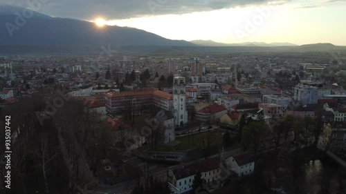 sunset over the river