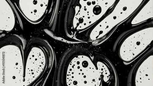 Cutout set of black oil splashes 