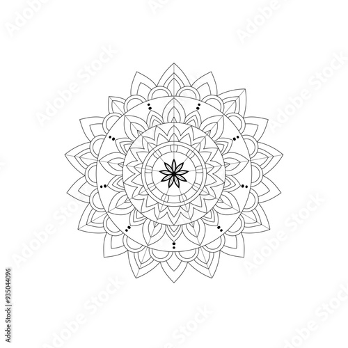 
Decorative mandala on white background
Circular Flower Mandala on White Free 