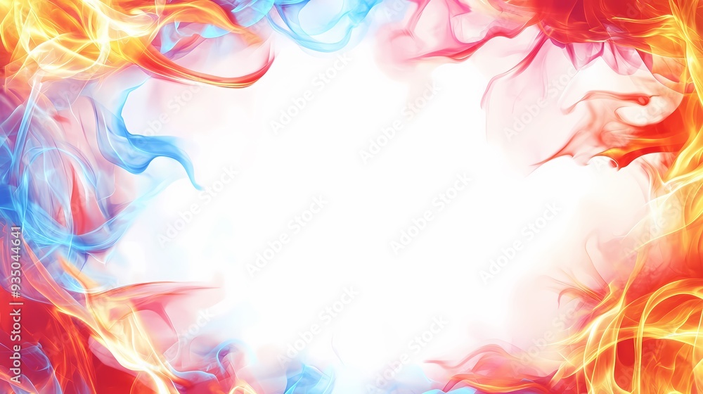 Abstract Frame of Red, Orange, and Blue Swirls Abstract Frame of Red, Orange, and Blue Swirls