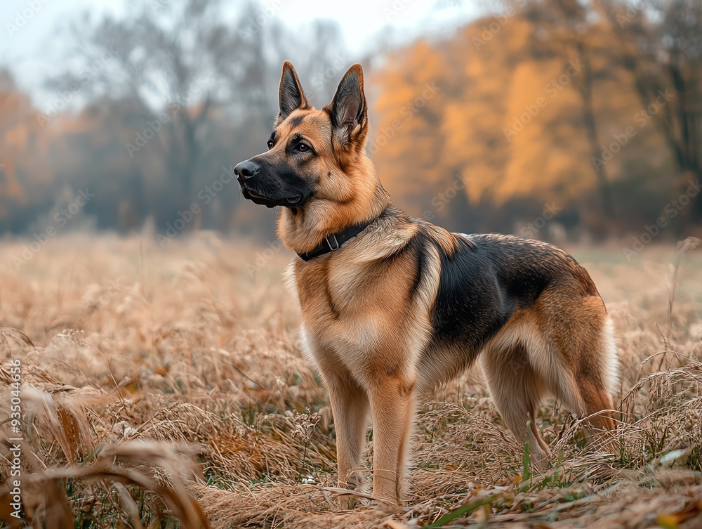 Purebred dog standing closely by its owner s side, ready to defend at a moment s notice, loyal defender, protective proximity Purebred dog standing closely by its owner s side, ready to defend at a moment s notice, loyal defender, protective proximity